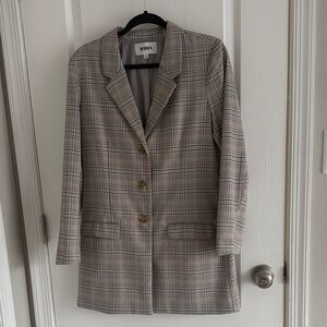 BB Dakota Women's Plaid Blazer - Gray and Black